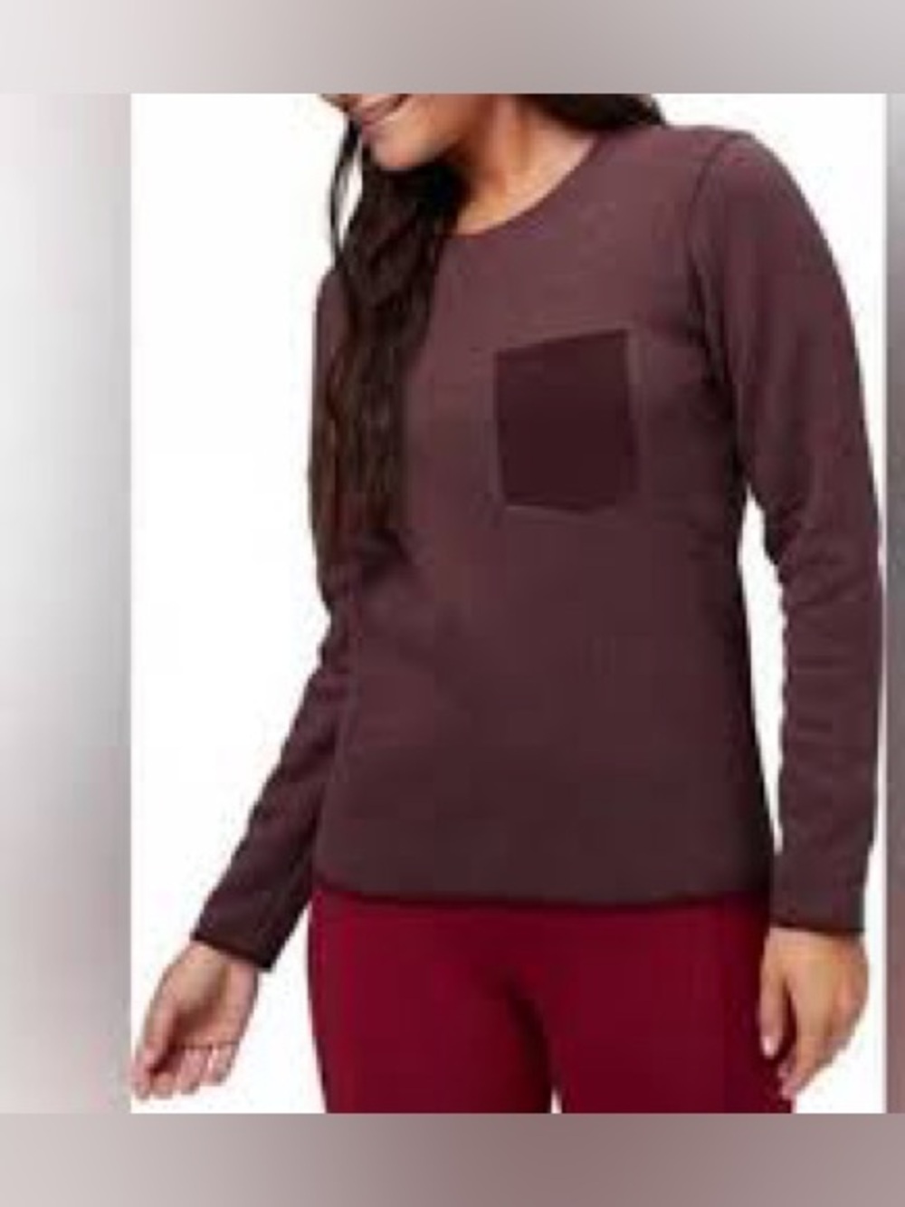 Arc'teryx Women's Maroon Crewneck Sweater with Pocket
